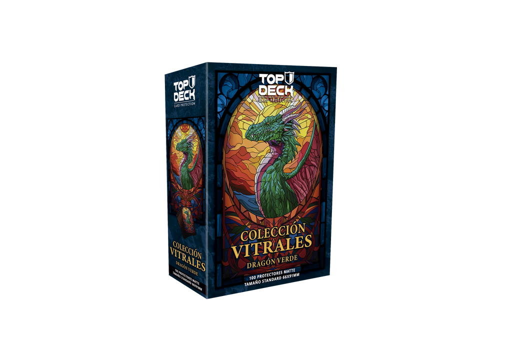 Protectores Standard | Colección Vitrales - Dragón Verde 66x91mm