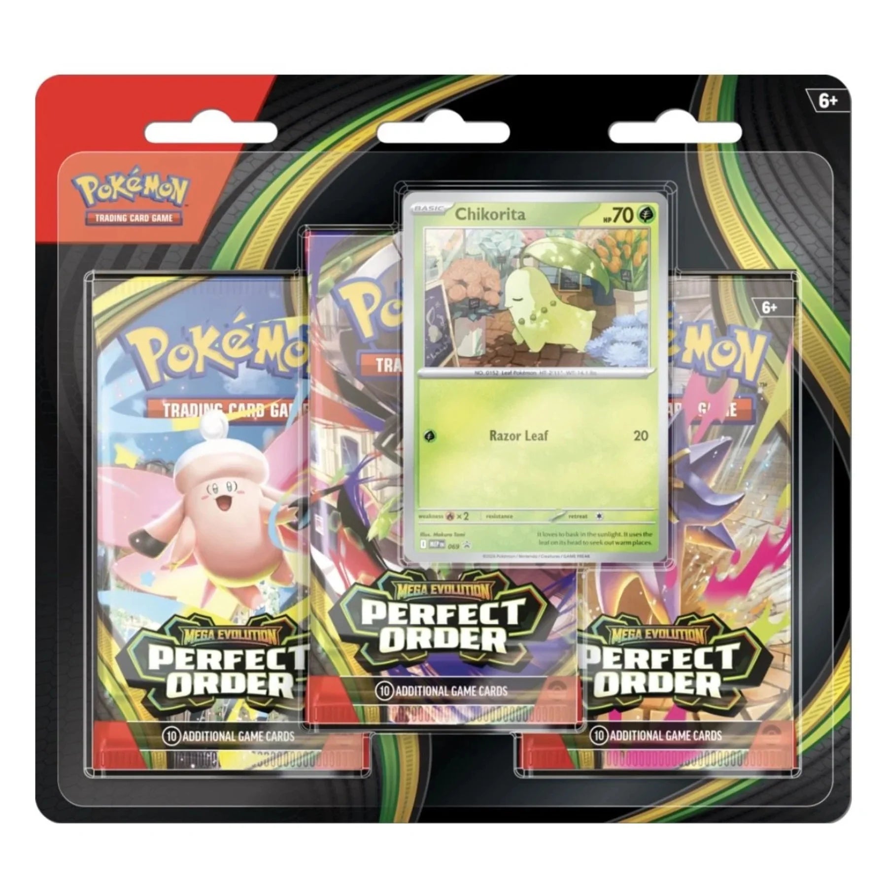 Mega Evolution Perfect Order - 3 Pack Blister - (Chikorita)