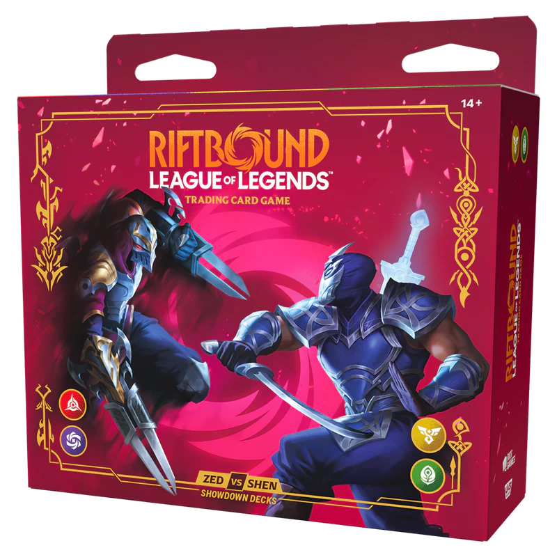 [PREVENTA JULIO] Riftbound TCG: Set 4- Vendetta- Showdown Decks Display- Zed vs Shen